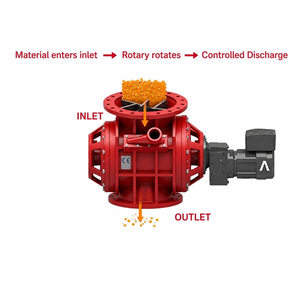 Diagram showing how a rotary valve works